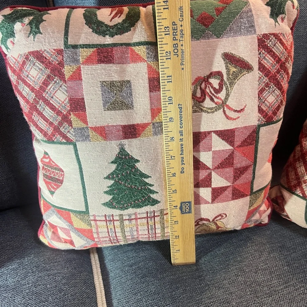 Vintage pair of Christmas Throw Pillows